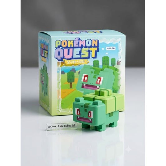 Pokémon Quest Bulbasaur Figure – 1.75" Collectible Mini Figure

Bring the blocky world of Pokémon Quest to your collection with this adorable Bulbasaur Mini Figure! Inspired by the unique cube-style designs from the popular Pokémon Quest game, this collectible features Bulbasaur in its iconic pixel-inspired appearance.

Standing approximately 1.75 inches (4.5 cm) tall, this compact figure is perfect for displaying on your desk, shelf, gaming setup, or alongside your Pokémon collection. Its colorful design a
