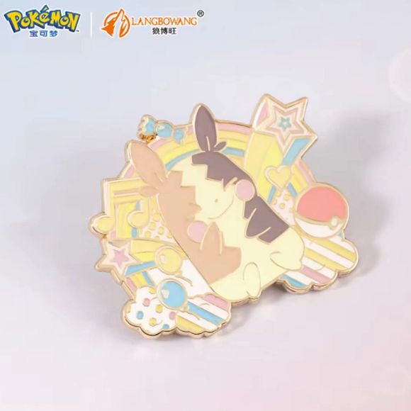 Add a burst of Galar charm to your collection with the Langbowang Pokémon Nijiiro Pop Series Morpeko Metal Enamel Pin Badge! Featuring the lovable Morpeko in its cheerful Full Belly Mode, this beautifully crafted enamel pin showcases a playful pastel-inspired design complete with rainbows, stars, music notes, Poké Balls, and sweet candy accents.

Part of Langbowang's Nijiiro Pop Series, this premium-quality hard enamel pin features vibrant pastel colors, polished gold-tone metal, and intricate detailing, ma