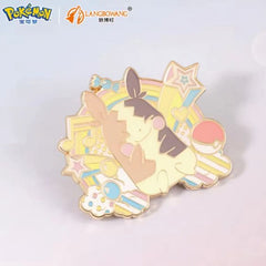 Add a burst of Galar charm to your collection with the Langbowang Pokémon Nijiiro Pop Series Morpeko Metal Enamel Pin Badge! Featuring the lovable Morpeko in its cheerful Full Belly Mode, this beautifully crafted enamel pin showcases a playful pastel-inspired design complete with rainbows, stars, music notes, Poké Balls, and sweet candy accents.

Part of Langbowang's Nijiiro Pop Series, this premium-quality hard enamel pin features vibrant pastel colors, polished gold-tone metal, and intricate detailing, ma