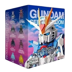 QMSV series feature a selected mobile suit in uniquely stylized form with different variations. Approximately 4" tall yet volumous figure comes in a blind purchase box. The theme of this new release is the latest theatrial movie, "Gundam SEED Freedom", featuring variations of Rising Freedom Gundam and Immortal Justice Gundam. There are total of eight variations including 2 secret versions.

Every blind box includes one randomly selected mini figure, adding an element of surprise to every unboxing. With mult