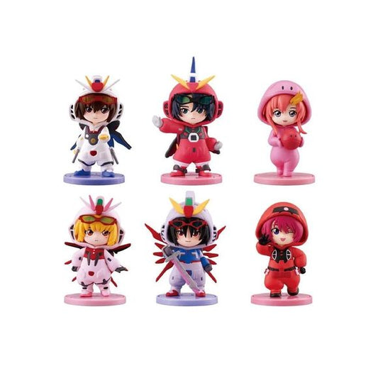 Based on the Mobile Suit Gundam SEED Destiny anime series, figures dressed as mobile suit cosplays are now available! Includes popular characters such as Kira Yamato, Athrun Zala, and more. With the blind box-style packaging, you won't know which character you're getting until you open the box! There are 8 possible character designs with 2 of those designs being secret types.