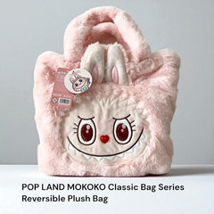 POP MART POP LAND MOKOKO Reversible Pink Sweetheart Series Plush Tote Bag Purse