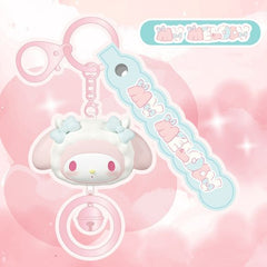 Bring a little sweetness wherever you go with this adorable My Melody Bow Hood Keychain from Holly Box! Featuring My Melody wearing a charming hood adorned with delicate blue bows, this collectible accessory combines soft pastel colors with the beloved Sanrio character's signature kawaii style.

The keychain includes a matching My Melody logo charm, a sturdy metal key ring, and a functional jingle bell charm that creates a soft ringing sound as it moves. Perfect for decorating backpacks, purses, tote bags,
