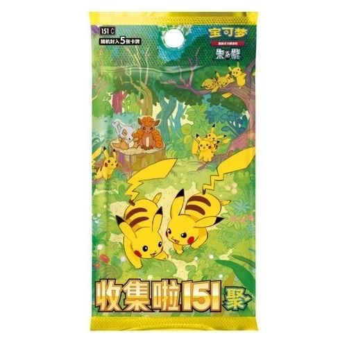 Relive the magic of the original Kanto region with an official Pokémon TCG Simplified Chinese Surprise Gather 151C Slim Booster Pack! Each factory-sealed pack contains 5 cards featuring the beloved first 151 Pokémon, giving collectors the chance to discover nostalgic favorites like Charizard, Blastoise, Venusaur, Pikachu, Eevee, Mew, and many more. Printed in Japan for the Mainland China market, the 151C expansion combines beautiful artwork with the premium print quality collectors expect from official Chin