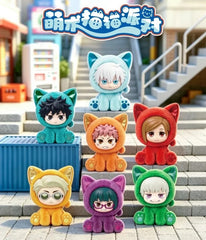 EAKI Jujutsu Kaisen Sitting Cat Party Plush Keychain Blind Box - 1 Random