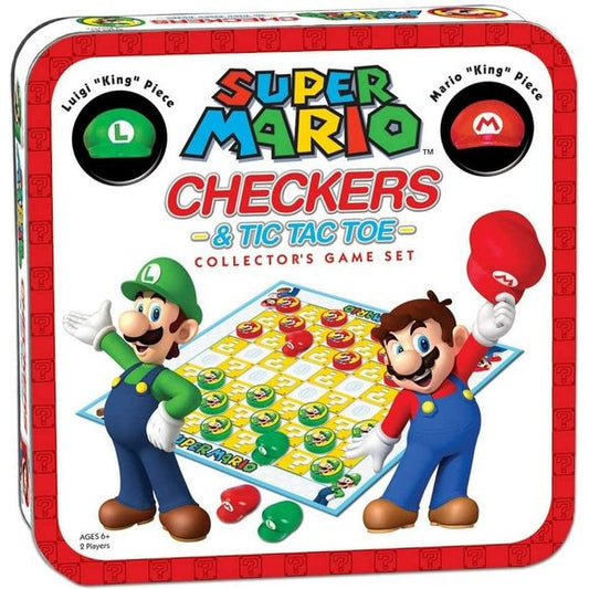 Nintendo Super Mario Checkers & Tic Tac Toe Game Tin | Galactic Toys & Collectibles