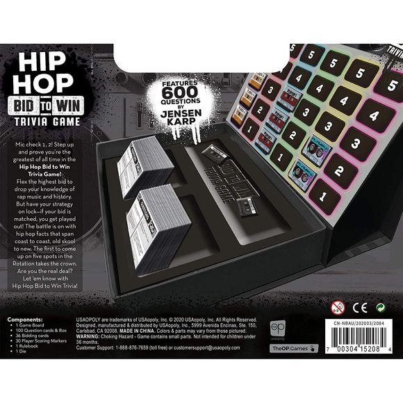 Hip Hop Bid to Win Music Trivia Game | Galactic Toys & Collectibles