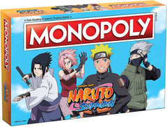 Celebrate the long-running anime series Naruto Shippuden by training to become an invincible shinobi in this version of Monopoly! Buy, sell, and trade properties named after top ninjas like Sasuke and Sakura. Pick up Training and Mission cards to develop skills while you use one of six collectible tokens to dominate the board, such as Akasuki’s Cloud, Kakashi Anbu Mask, or Shuriken. Stack Ramen Bowls and Onigiri to dominate the board and show the Hokage how you always come out on top!