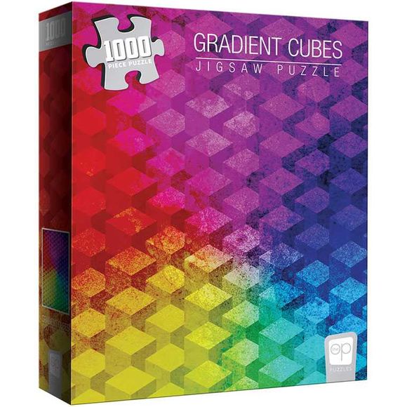 Gradient Cubes 1000 Piece 19x27-inch Jigsaw Puzzle | Galactic Toys & Collectibles