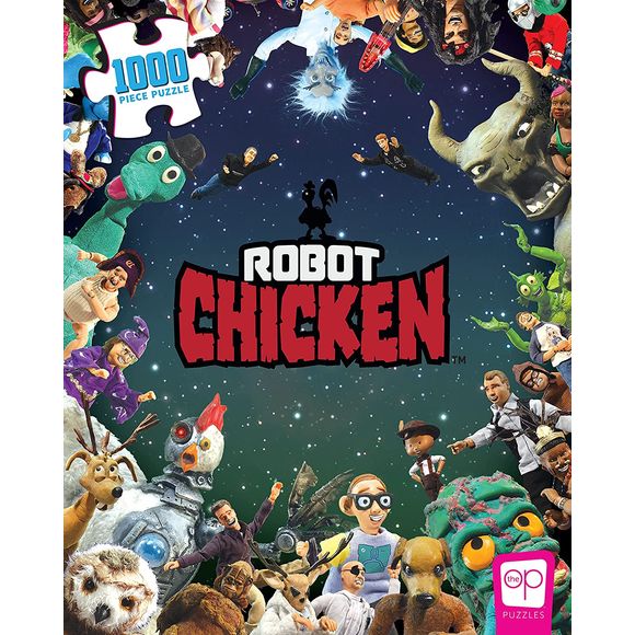 Robot Chicken "It Was Only a Dream" 1000 Piece Jigsaw Puzzle
Lose yourself in the absurdity with Mad Scientist, Nerd, Chicken, and more in this 1,000-piece Robot Chicken jigsaw puzzle featuring a most unconventional cast of characters from Cartoon Network’s long-running animated series.

Get ready for a gratifying experience when you piece together our memorable jigsaw puzzles, featuring your favorite pop culture icons and artwork. You’ll also find satisfaction in surprising a loved one with a fun and ch