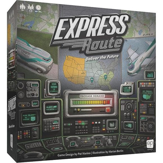 Be a part of the mail order revolution in Express Route, where ultramodern shipping technology is in your hands! Work together to meet increasing consumer demands in this cooperative light strategy game for 1-4 players. Coordinate team actions and use your Specialist abilities to expedite Vehicles making deliveries to eager home shoppers. Complete the delivery requirements before demand spirals out of control! Features options for solo play and 20 increasingly difficult scenarios to put your planning skills