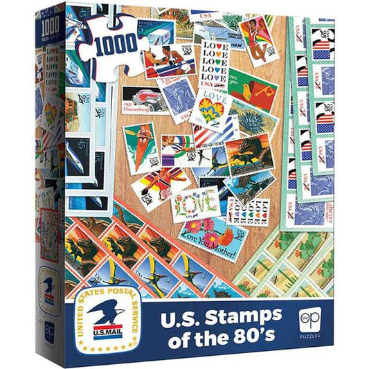 USAopoly U.S.Stamps of the 80's 1000 Piece Jigsaw Puzzle | Galactic Toys & Collectibles
