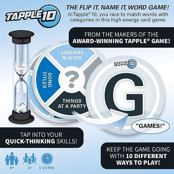 USAopoly Tapple 10 Word Game | Fast-Paced Family Card Game | Galactic Toys & Collectibles