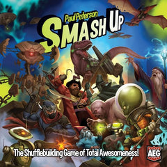 The "shufflebuilding" game Smash Up starts with a simple premise: Take the twenty-card decks of two factions, shuffle them into a forty-card deck, then compete to smash more Bases than your opponents. Each faction brings a different game mechanism into play – pirates move cards, zombies bring cards back from the discard pile, dinosaurs have huge power – and every combination of factions brings a different play experience. During play, Base cards (each with their own difficulties and abilities) are in play.