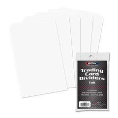 The Trading Card Dividers are made from a full 30 point white high density Polyethylene Plastic (archival quality), with write- on index tab, and are precision cut to size.