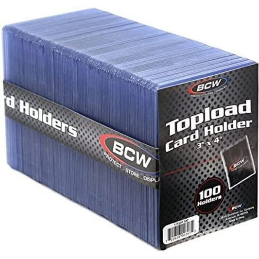 BCW 3x4 Topload Card Holder - Standard (100 CT. Pack) Toploader | Galactic Toys & Collectibles