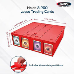 BCW Collectible Card Bin - 3200 ct. - Red