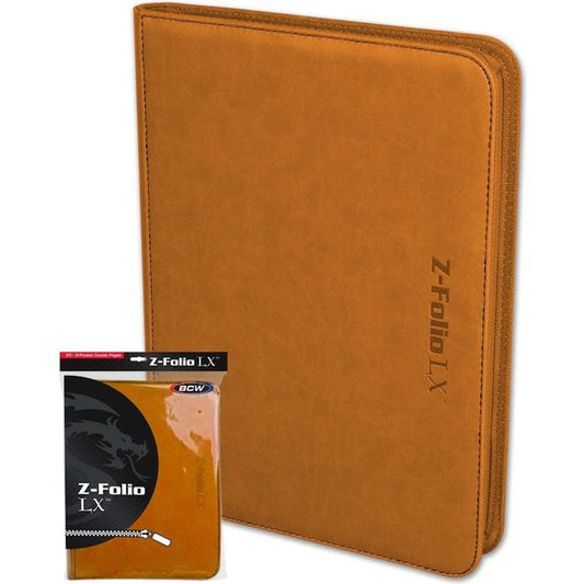 The BCW Zipper-Folio-LX will accommodate 360 cards and features a padded leatherette front and back cover with contrasting colored stitching and wrap around zipper. Side-loading pockets deter the cards from sliding out of place. It works great for sports cards, trading cards, and gaming cards and works with soft-sleeves, Deck Guards, and double-sleeved Deck Guards. Unlike a binder with removable pages, our premium, double-sided, archival safe polypropylene pages are welded into the album and will not harm t