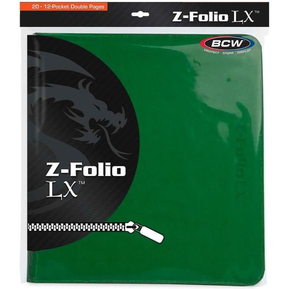 BCW Z-Folio 12-Pocket LX Album - Green | Galactic Toys & Collectibles