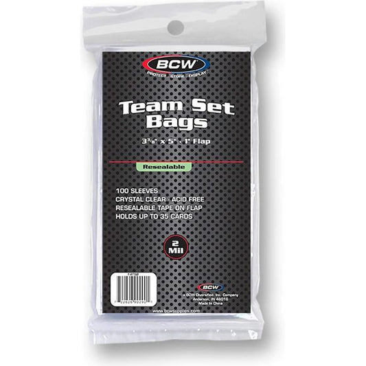 BCW Resealable Team Set Bags - 100 pack | Galactic Toys & Collectibles