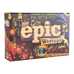 In Tiny Epic Western, you are the boss! Round up your posse, range the town, and even play poker in this rootin' - tootin' race to buy buildings and establish yourself as the meanest boss in the Wild West!

Poker meets worker-placement
Featuring bullet dice!
6-round game that features new thematic locations like: the Saloon, the Hideout, and even the Sheriff's Office.