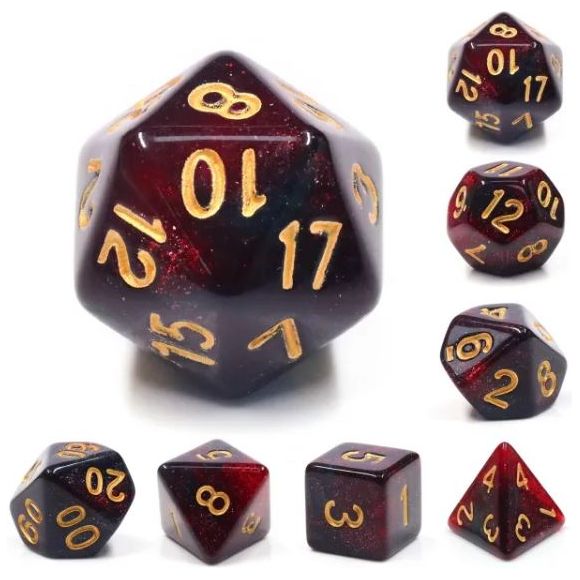 Galactic Dice Premium Dice Sets - Bloody Mary Acrylic Set of 7 Dice | Galactic Toys & Collectibles