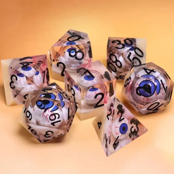 A 7 pcs Polyhedral dice set used for Dungeons and Dragons, MTG , RPG Games etc. The dice included are 1- D4,1- D6,1- D8,1- D10,1- D00,1- D12, and 1- D20