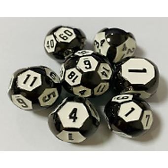 Galactic Dice Premium Dice Sets - Ball Dice Black & White (Ver 28) Set of 7 Dice with Tin | Galactic Toys & Collectibles
