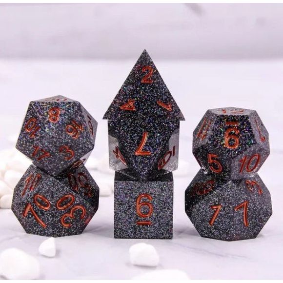 Galactic Dice Acrylic HD Dice Sets - The Ore Set of 7 Dice w/ Metal Tin | Galactic Toys & Collectibles