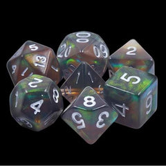 Galactic Dice Acrylic HD Dice Sets - Night Wish (Opal & White) Set of 7 Dice | Galactic Toys & Collectibles