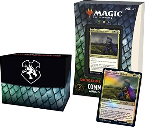 100-card ready-to-play Adventures in the Forgotten Realms (AFR) Commander deck
Deck includes 2 traditional foils plus 98 nonfoil cards
1 foil etched Display Commander
10 double-sided tokens plus life tracker and deck box
Reduced-plastic packaging
Beloved Dungeons and Dragons heroes and monsters have ventured into Magic for the ultimate crossover.