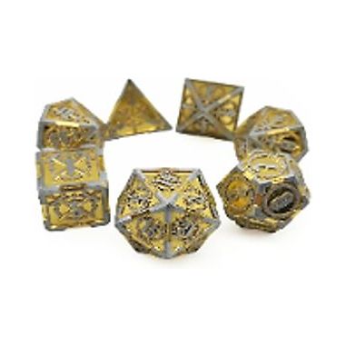 Galactic Dice Premium Dice Sets - Gold & Silver Sword Set of 7 Dice | Galactic Toys & Collectibles
