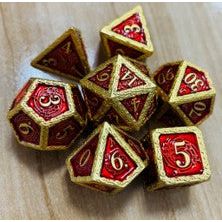 Galactic Dice Premium Dice Sets - Music Notes Gold Red Set of 7 Dice | Galactic Toys & Collectibles