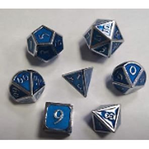 Galactic Dice Premium Dice Sets - NF Dice Blue & Silver (Ver 38) Set of 7 Dice with Tin | Galactic Toys & Collectibles