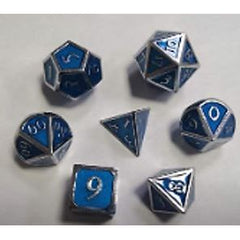 Galactic Dice Premium Dice Sets - NF Dice Blue & Silver (Ver 38) Set of 7 Dice with Tin | Galactic Toys & Collectibles
