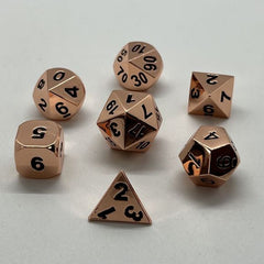 Galactic Dice Premium Dice Sets - NF Dice Copper & Black (Ver 34) Set of 7 Dice with Tin | Galactic Toys & Collectibles