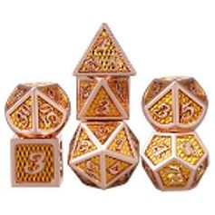 The perfect companion for your gaming needs! These premium die-cast polyhedral dice are exactly what you've been searching for that upcoming game night with the group. Each set weighs roughly 5 ounces and are stored in a quality, brushed metal tin with foam insert. These dice are engraved with crisp, easy-to-read numerals. Many styles and colors are available.

This set includes on of each: d20, d12, d10, d10 (percentile), d8, d6, and a d4 (7 dice in total). All inside the Galactic Toys Dice Tin.