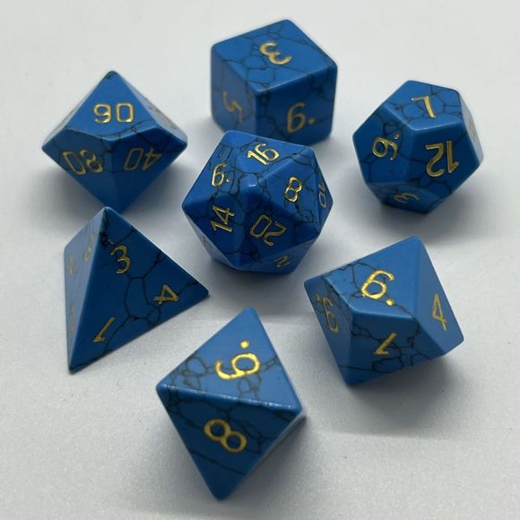 Galactic Dice Premium Dice Sets - Blue Turquoise Set of 7 Dice with Tin | Galactic Toys & Collectibles