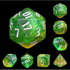 Galactic Dice Acrylic HD Dice Sets - Fairy Tinker (Green & Yellow) Set of 7 Dice | Galactic Toys & Collectibles