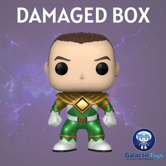 DAMAGED BOX Galactic Toys Exclusive Funko Pop TV: Metallic Unmasked Green Ranger