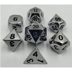Galactic Dice Premium Dice Sets - NF Dice Silver/Black (Ver 32) Set of 7 Dice with Tin | Galactic Toys & Collectibles