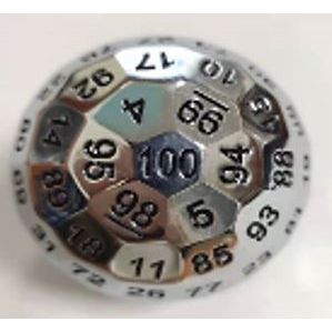 Galactic Dice Premium D100 Dice - Silver Steel/Black | Galactic Toys & Collectibles