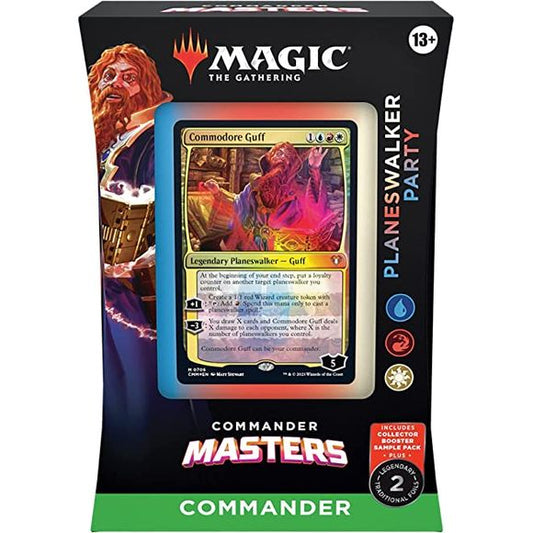 Magic The Gathering Commander Masters Commander Deck - Planeswalker Party (100-Card Deck, 2-Card Collector Booster Sample Pack + Accessories) | Galactic Toys & Collectibles