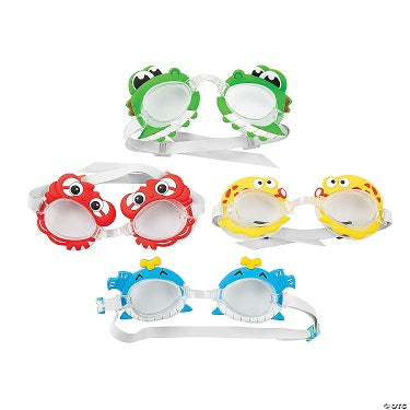 Fun Express Plastic Tropical Swim Goggles (Colors and design varies) | Galactic Toys & Collectibles