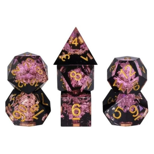 A 7 pcs Polyhedral dice set used for Dungeons and Dragons, MTG , RPG Games etc. The dice included are 1- D4,1- D6,1- D8,1- D10,1- D00,1- D12, and 1- D20