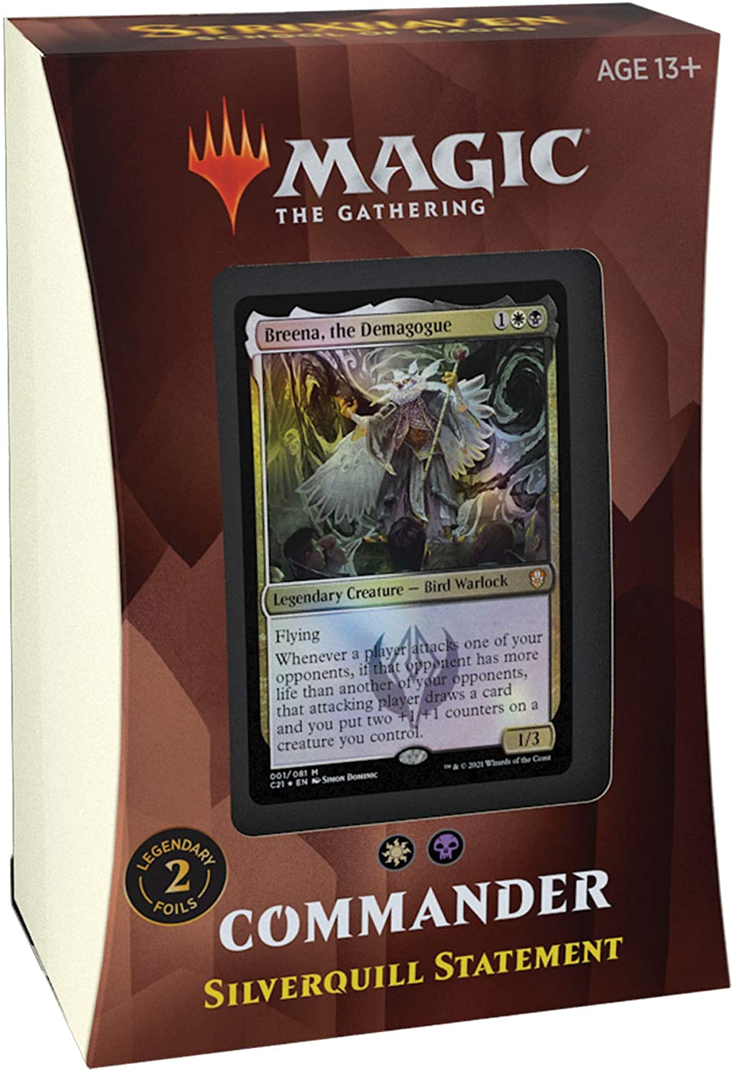 100-card ready-to-play STX Commander deck (2 foil, 98 nonfoil cards)
1 foil etched Display Commander