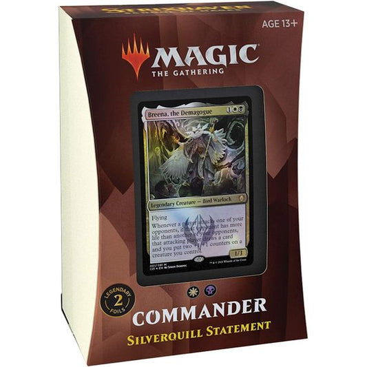 100-card ready-to-play STX Commander deck (2 foil, 98 nonfoil cards)
1 foil etched Display Commander