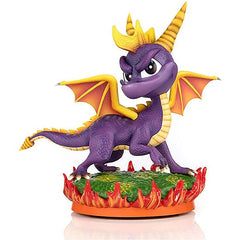 This is the first statue to release in the all-new Spyro Classic PVC lineup.

The concept for this statue is inspired by the official cover of the classic Spyro 2: Ripto's Rage video game, from the pose of Spyro down to the design of the PVC base. The tilt of Spyro's head, his right paw up, the slight lean forward, the grassy terrain on fire that Spyro is standing on, and everything in between all directly matches the official video game cover the statue is based on!

The standard edition of the statues