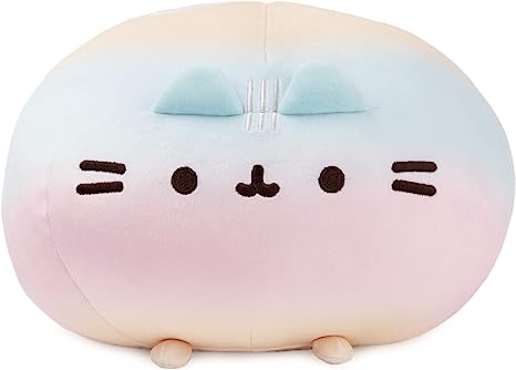 Pusheen is here as a round, delightfully squishy Squisheen! Made from a super-soft elastic fabric, this round pastel rainbow ombre Pusheen plush stands 11” tall and features Pusheen’s signature smile, paws and tail, all in a huggable round shape. Available in multiple colors and surface-washable for easy cleaning. Appropriate for ages 8 and up. Each Pusheen Squisheen plush ships in a protective poly bag.