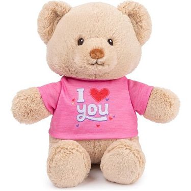 GUND “I Love You” Sustainable Message Bear with Pink T-Shirt, 12 in | Galactic Toys & Collectibles